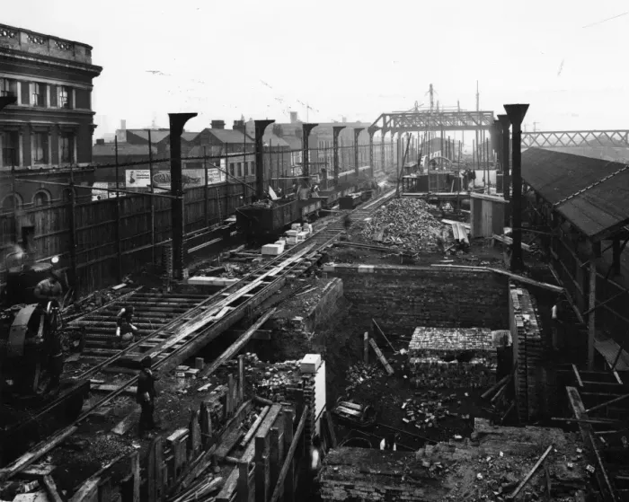 Framed Print : Birmingham Snow Hill, under construction, c. 1910