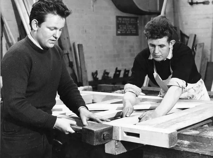 Framed Print : Carpentry lesson, Pre-Apprentice Training School, 1963 Framed Print : Carpentry lesson, Pre-Apprentice Training School, 1963