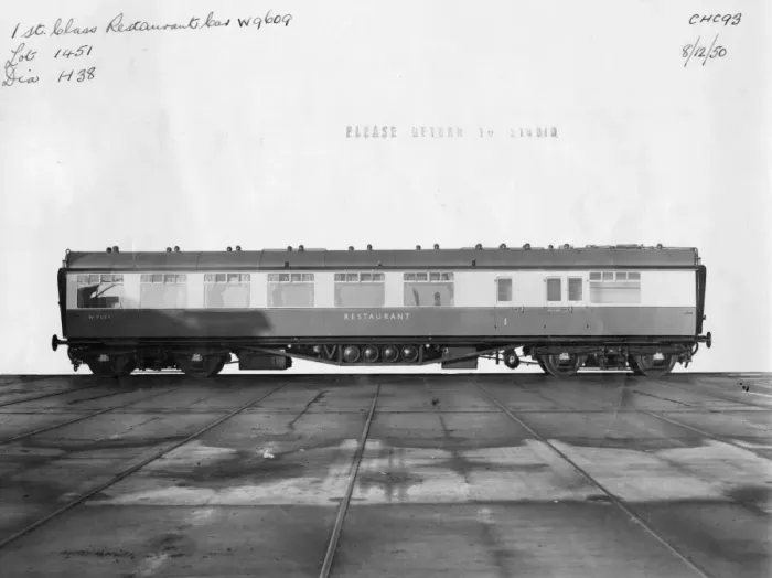 Framed Print : Carriage No. W9609, 1st Class Restaurant Car, 1950 Framed Print : Carriage No. W9609, 1st Class Restaurant Car, 1950
