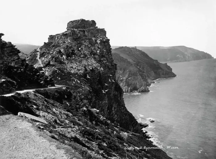 Framed Print : Castle Rock near Lynmouth, Devon, 1924 Framed Print : Castle Rock near Lynmouth, Devon, 1924