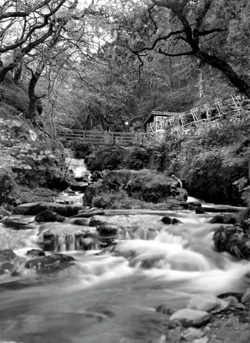 Framed Print : Cherry Bridge, Lyn Valley, 1934