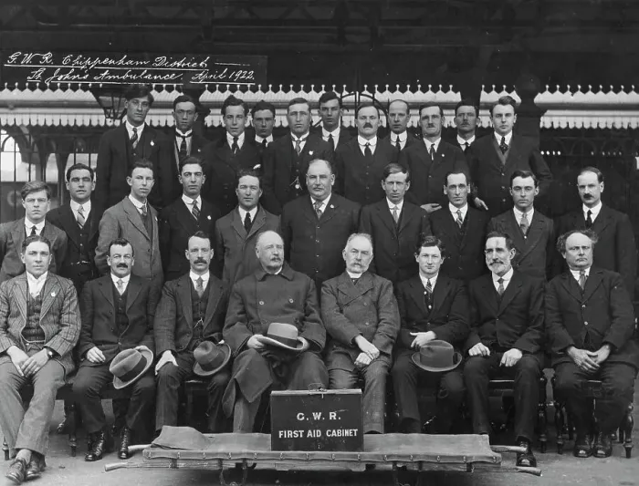 Framed Print : Chippenham District St John Ambulance Class, April 1922 Framed Print : Chippenham District St John Ambulance Class, April 1922