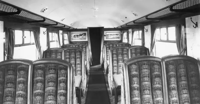 Framed Print : Third Class Saloon, Restaurant Car, 1938