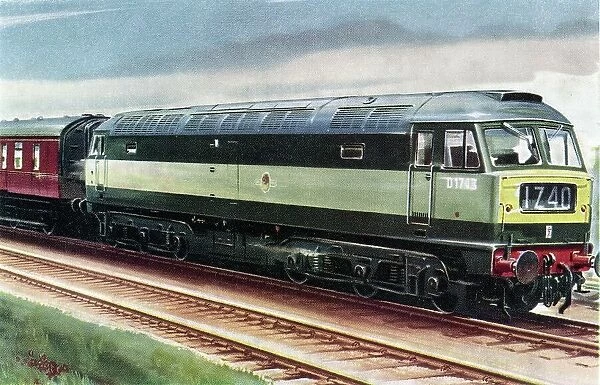 Coloured Drawing of Diesel-Electric Locomotive D1743, c.1962