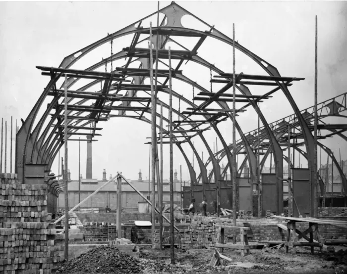 Framed Print : Construction of Medical Fund Society, Milton Road, c1891