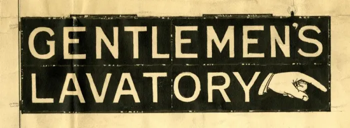 Framed Print : Design for Gentlemens Lavatory sign at Paddington Station
