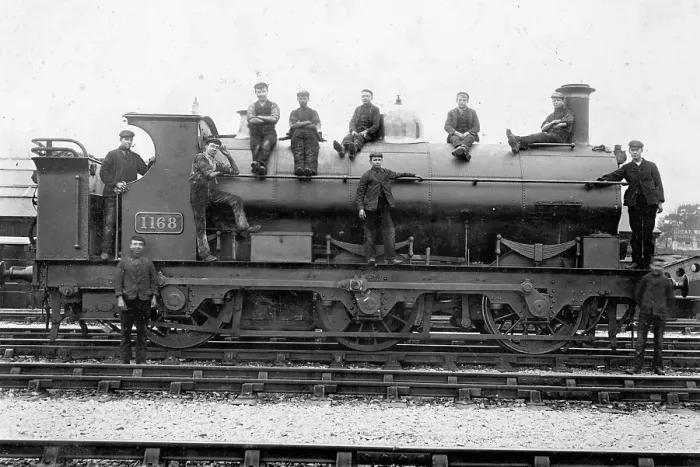 Framed Print : Engine cleaning apprentices in about 1900