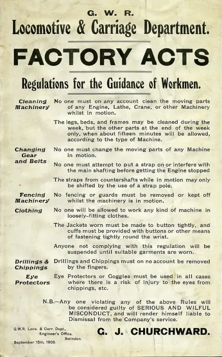 Framed Print : Factory Acts Notice, 1908 Framed Print : Factory Acts Notice, 1908