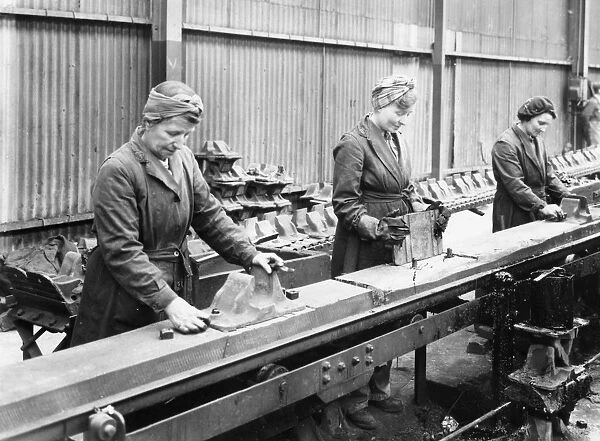 Female permanent way workers, c1940