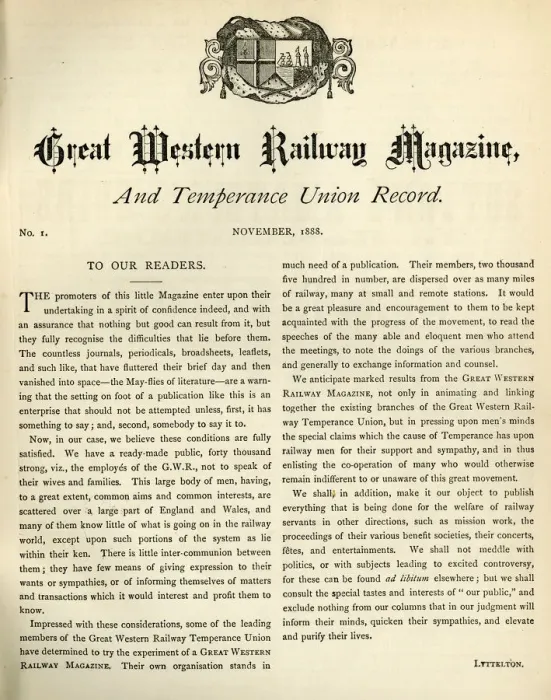 Framed Print : The first issue of the Great Western Magazine and Temperance Union Record, 1888