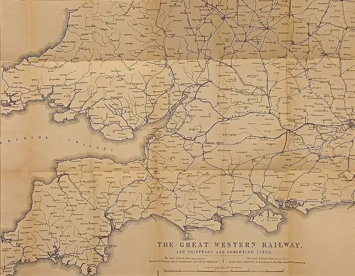 Framed Print : GWR network map, 1850 Framed Print : GWR network map, 1850