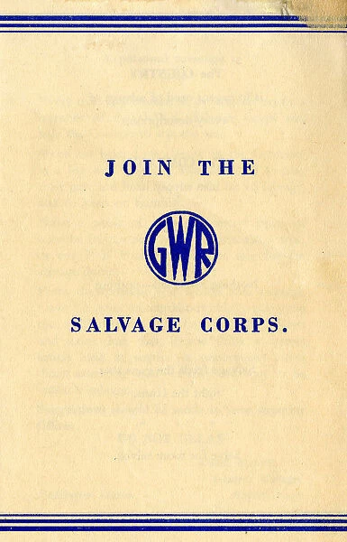 GWR Salvage Corps leaflet, 1940