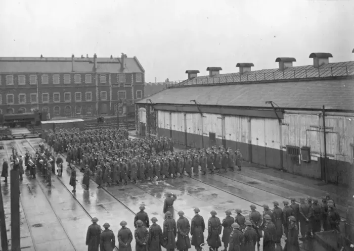 Framed Print : GWR Works Home Guard passing out parade, December 1944 Framed Print : GWR Works Home Guard passing out parade, December 1944