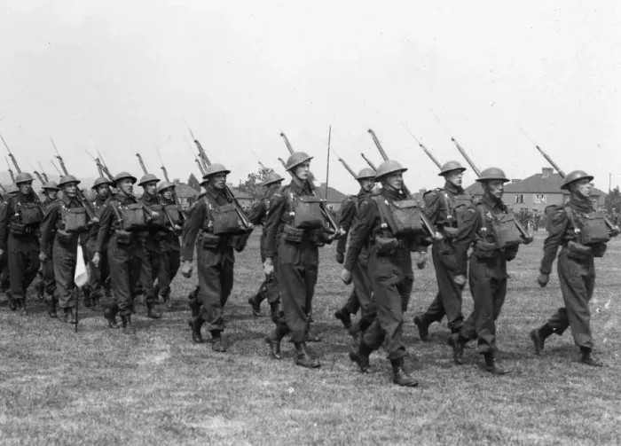 Framed Print : GWRs Home Guard battalions on parade at Castle Bar Park in London, c. 1940 Framed Print : GWRs Home Guard battalions on parade at Castle Bar Park in London, c. 1940