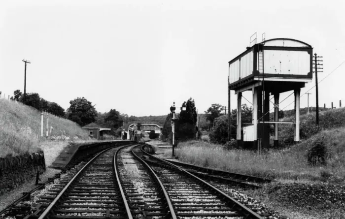 Framed Print : Hallatrow Station and Water Tower, Somerset, c. 1950s