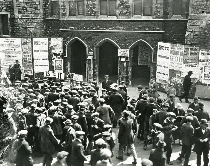 Framed Print : Handing out The Safety Talisman, Swindon, 1916 Framed Print : Handing out The Safety Talisman, Swindon, 1916