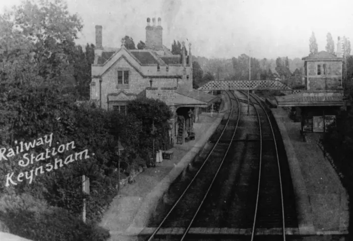Framed Print : Keynsham Station, Somerset, c. 1900
