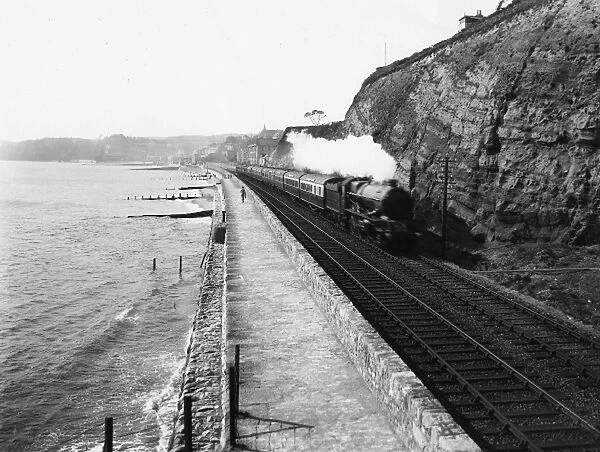 King Class locomotive at Dawlish, 1933