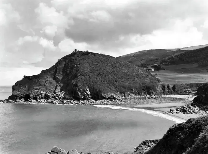 Framed Print : Lee Bay near Lynton, Devon, 1950
