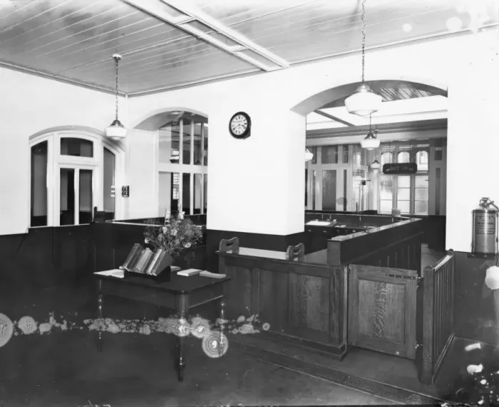 Framed Print : Mechanics Institute Library Entrance c. 1930s