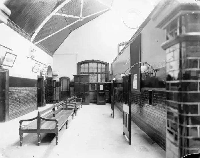 Framed Print : Medical Fund Dispensary Waiting Room, Milton Road, 1920 Framed Print : Medical Fund Dispensary Waiting Room, Milton Road, 1920