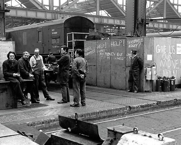 Men in the Engine Repairs shop at Swindon Works in 1985