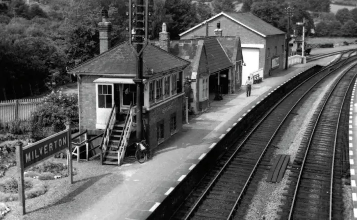 Framed Print : Milverton Station, Somerset, c. 1950s Framed Print : Milverton Station, Somerset, c. 1950s
