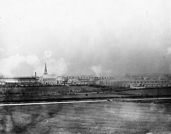 New Swindon, c1860. This early view of Swindon looking north shows the Works