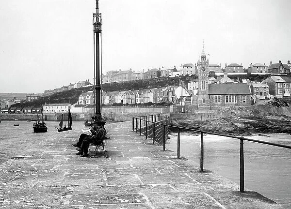 Porthleven Quay and Town, Cornwall, 1923