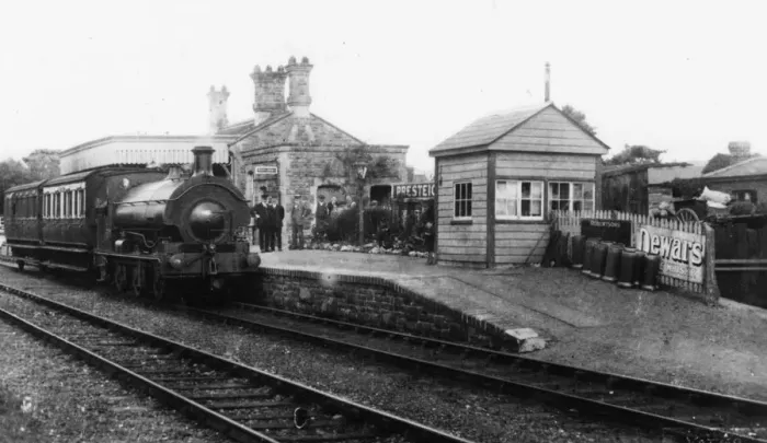 Framed Print : Preteign Station, Wales, c. 1910 Framed Print : Preteign Station, Wales, c. 1910