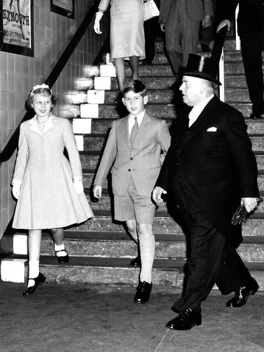 Framed Print : Prince Charles and Princess Anne Arriving at Cardiff, August 1960 Framed Print : Prince Charles and Princess Anne Arriving at Cardiff, August 1960