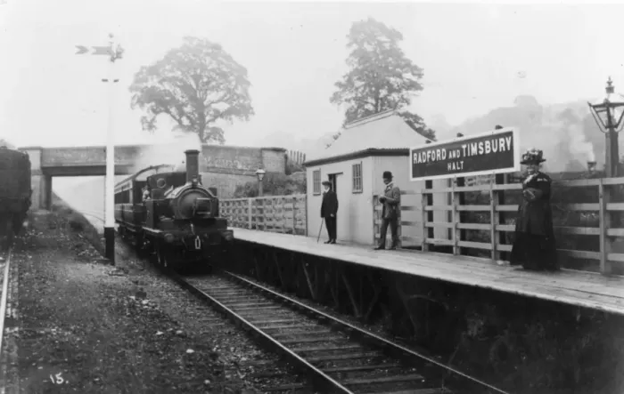 Framed Print : Radford and Timsbury Halt, Somerset, c. 1910 Framed Print : Radford and Timsbury Halt, Somerset, c. 1910