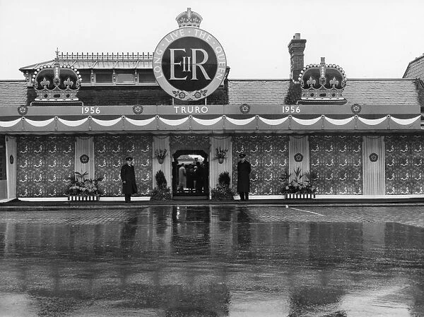 Royal Tour of West Country - Truro Station Decorations, 9th May 1956