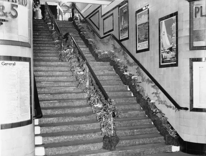 Framed Print : Royal Visit to Cardiff - Station Decorations, 5th August 1960 Framed Print : Royal Visit to Cardiff - Station Decorations, 5th August 1960