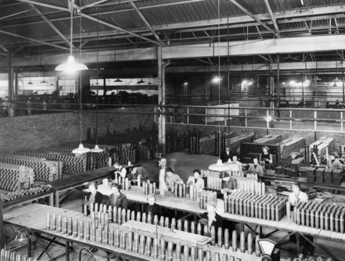 Framed Print : Shell production for World War 2 in 24F shop at Swindon Works, 1942 Framed Print : Shell production for World War 2 in 24F shop at Swindon Works, 1942