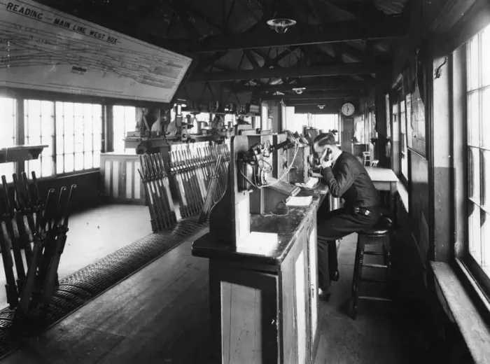 Framed Print : Signal box at Reading Main Line West, c. 1936