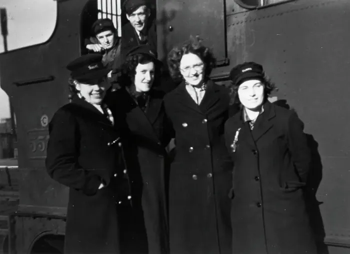 Framed Print : Staff at Gloucester Station 1944