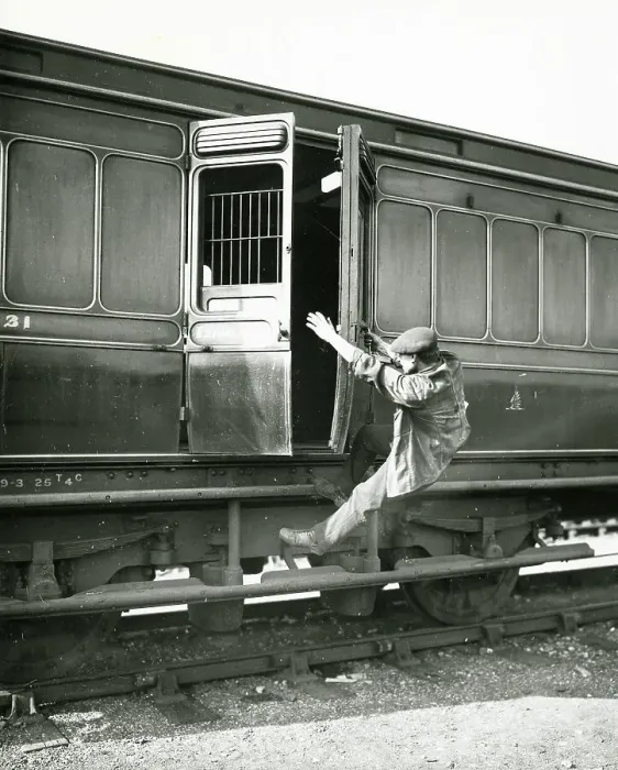 Framed Print : Staged accident image from the Safety Movement campaign, about 1913