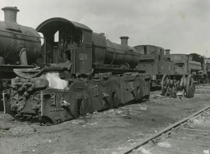 Framed Print : Steam locomotives waiting to be scrapped lined up in the Concentration Yard at Swindon Works in 1952 Framed Print : Steam locomotives waiting to be scrapped lined up in the Concentration Yard at Swindon Works in 1952