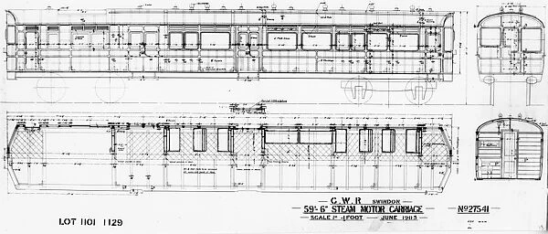 Steam Rail Motor diagram, 1905