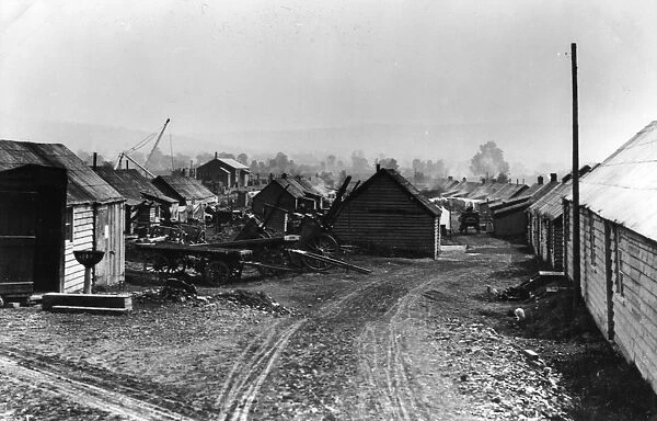 Toddington Station under construction, and navvy camp, 1904