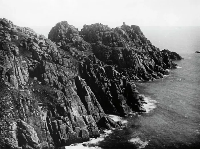 Framed Print : Treen Castle Rocks near Porthcurno, Cornwall, 1924 Framed Print : Treen Castle Rocks near Porthcurno, Cornwall, 1924