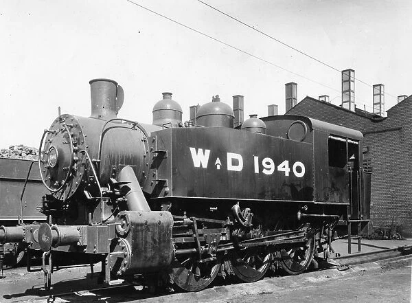 U. S. 0-6-0T shunting tank engine No. 1940 in its black War Department livery, 1942