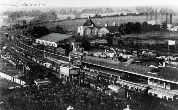 View of Trowbridge Station, goods yard and surrounds, c1900
