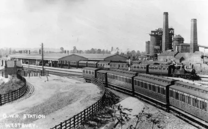Framed Print : Westbury Station and Iron Works, c. 1900