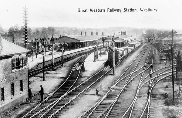 Westbury Station and Signal Box, c.1910