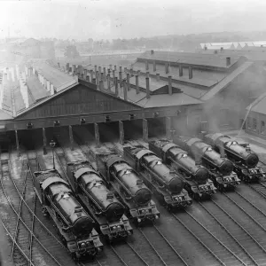 7 King Class Locomotives at Swindon Shed, 1930