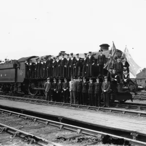 Australian Navy on locomotive No. 6021 King Richard II, 1945 Australian Navy on locomotive No. 6021 King Richard II, 1945