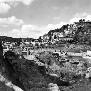 Banjo Quay and Beach at Looe, Cornwall, August 1951