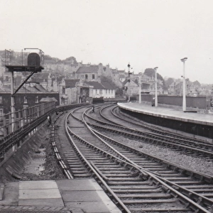 Bath Spa Station looking towards Bristol, Somerset, c. 1960